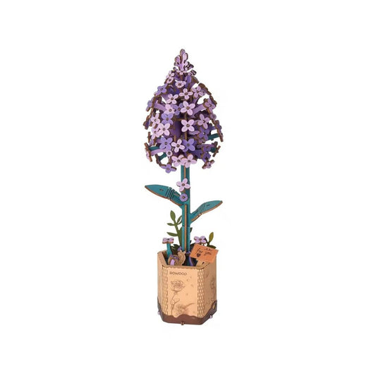 Puzzle 3D en bois la fleur violette