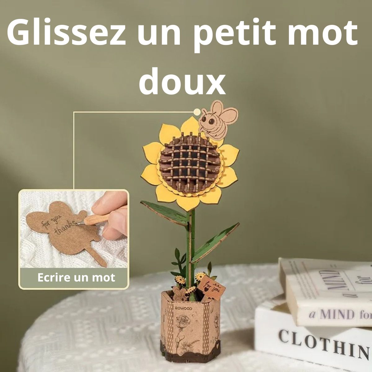 Puzzle 3D en bois Tournesol facile