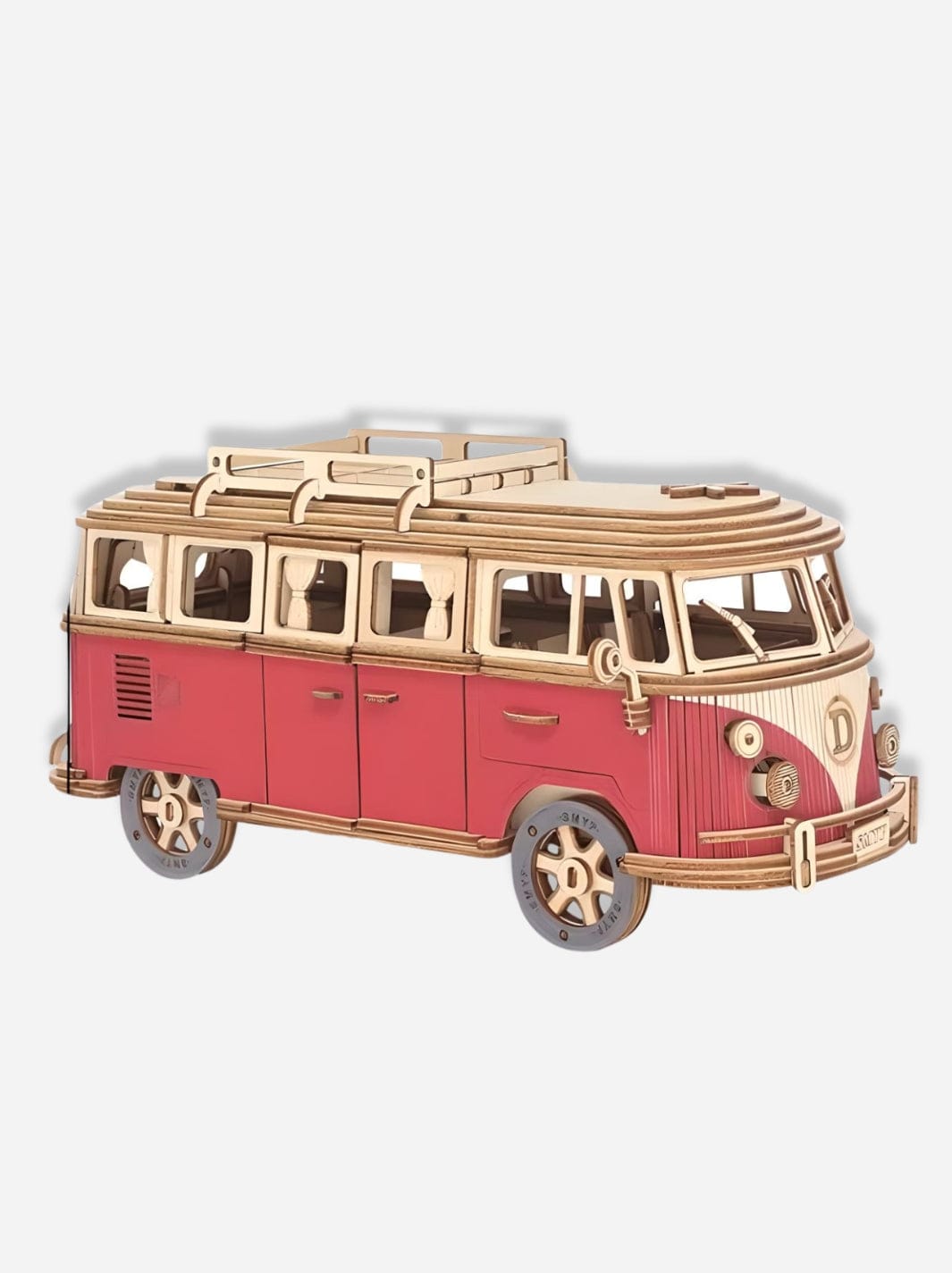 Puzzle 3D en bois du combi en rouge Bois