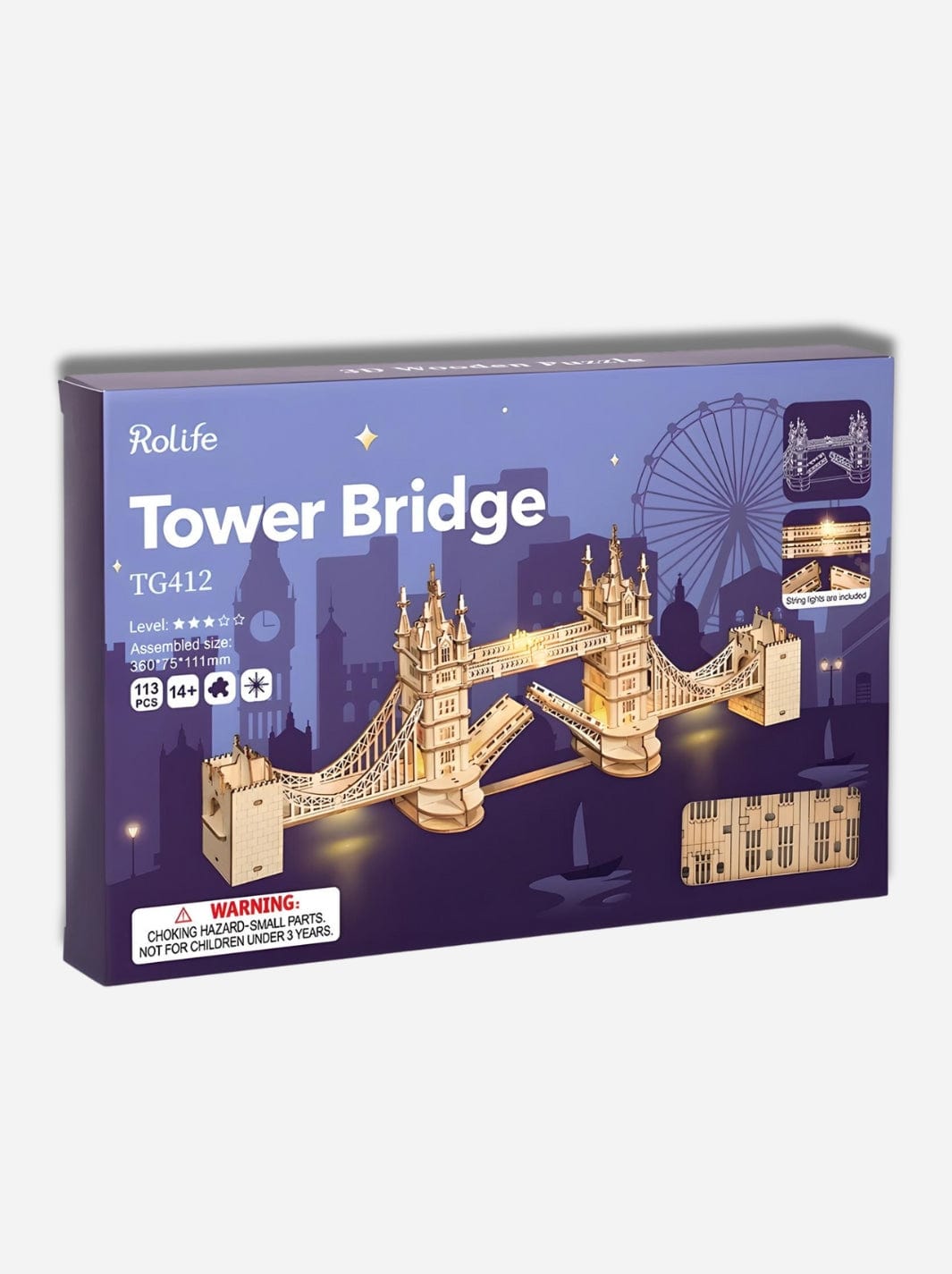 Puzzle 3D en bois Le pont Tower Bridge Bois