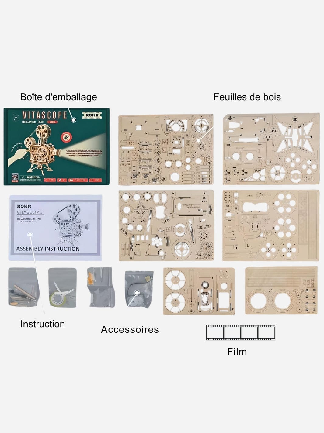 Puzzle 3D en bois le Projecteur Bois