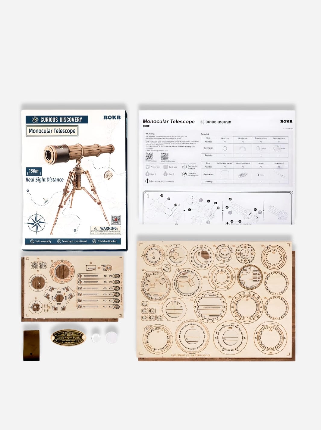 Puzzle 3D en bois le télescope Bois